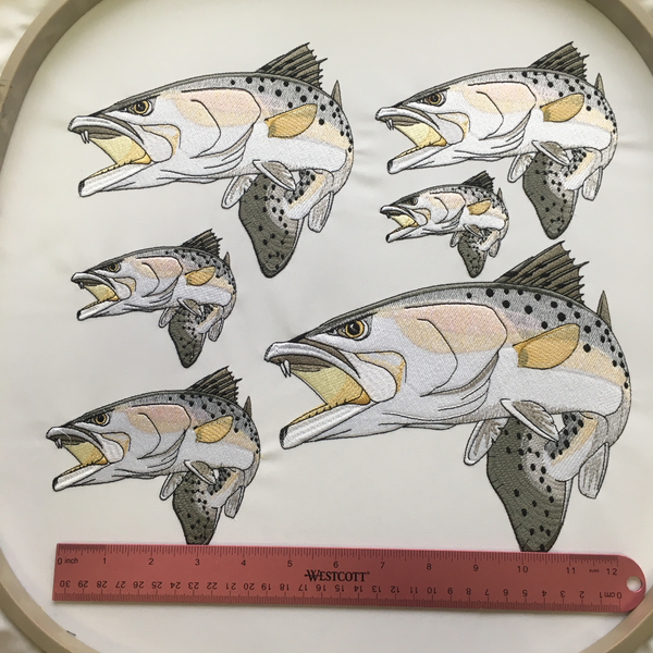 Speckled Trout Embroidery Design