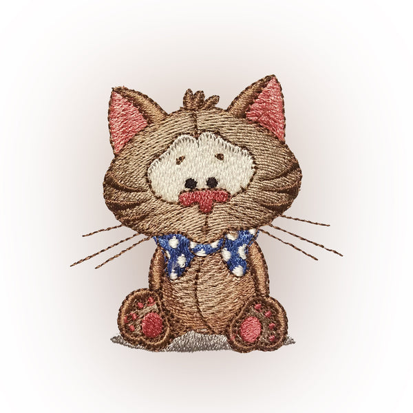 Cute Cat Embroidery Design