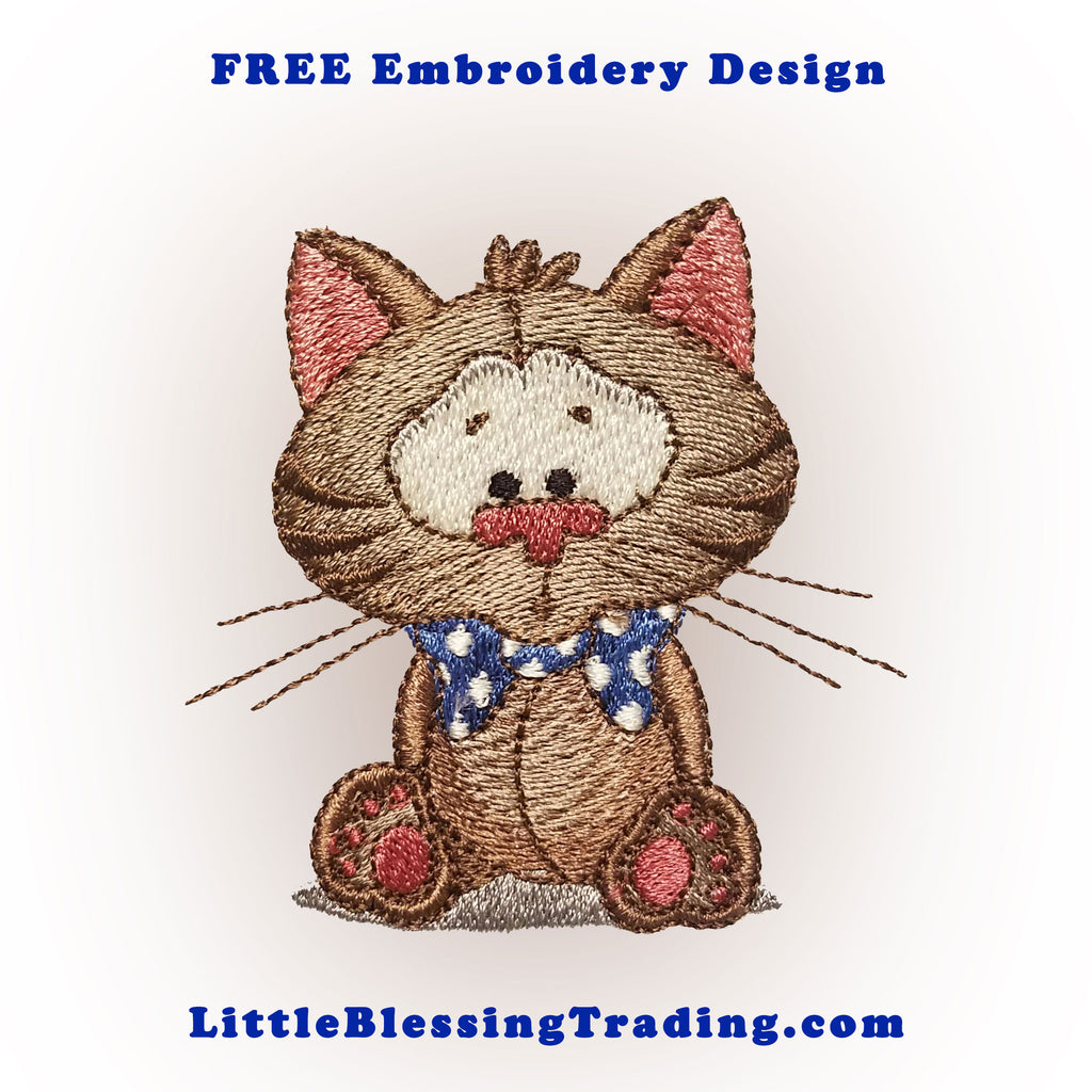 Cute Cat Embroidery Design