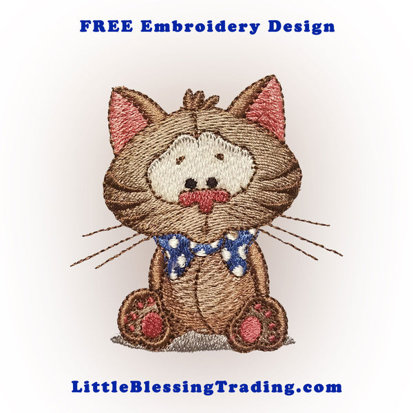 Cute Cat Embroidery Design