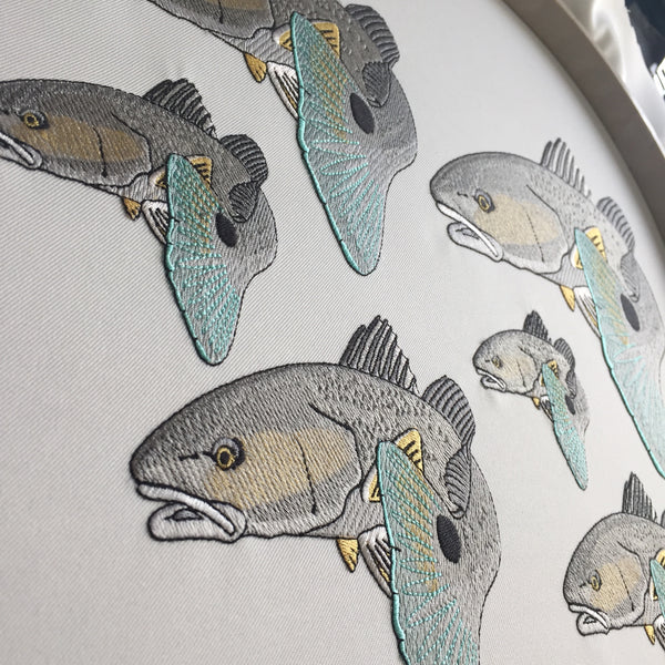 RedFish Embroidery Design with State Spots