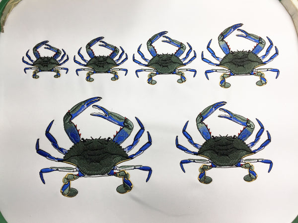 Blue Crab Embroidery Design