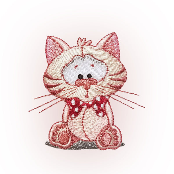 Cute Cat Embroidery Design