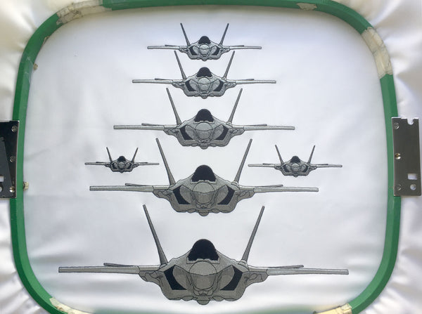 F35 Fighter Jet Airplane Embroidery Design
