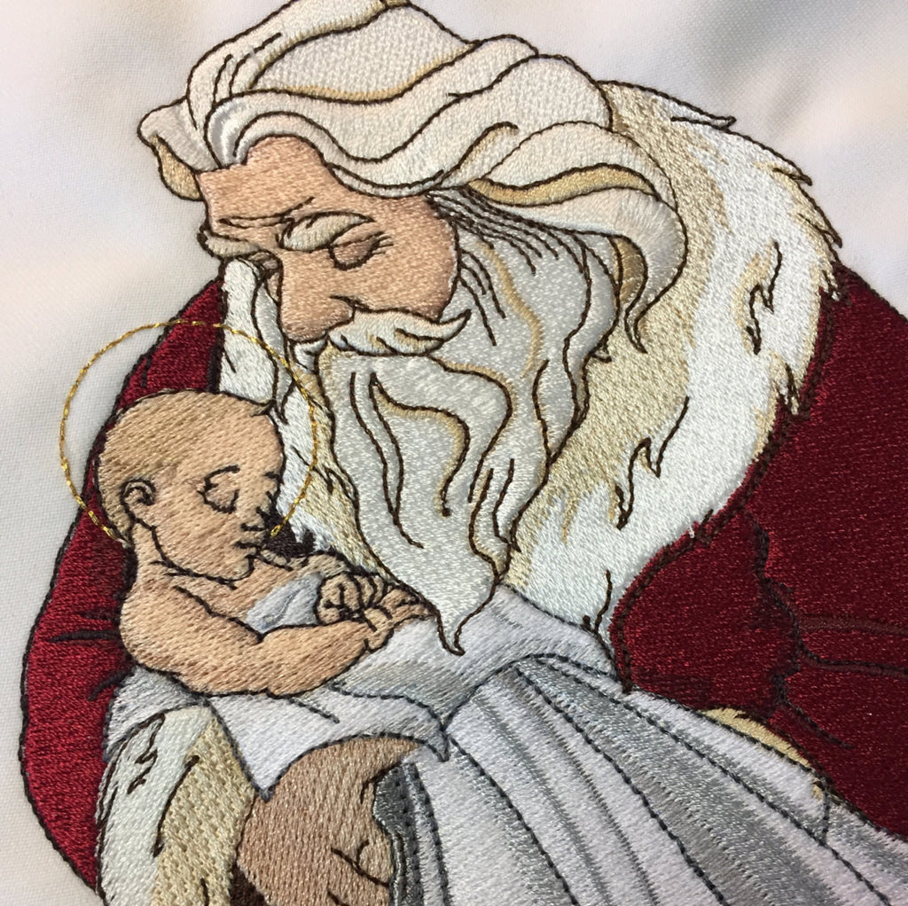 Santa and Jesus Embroidery Design